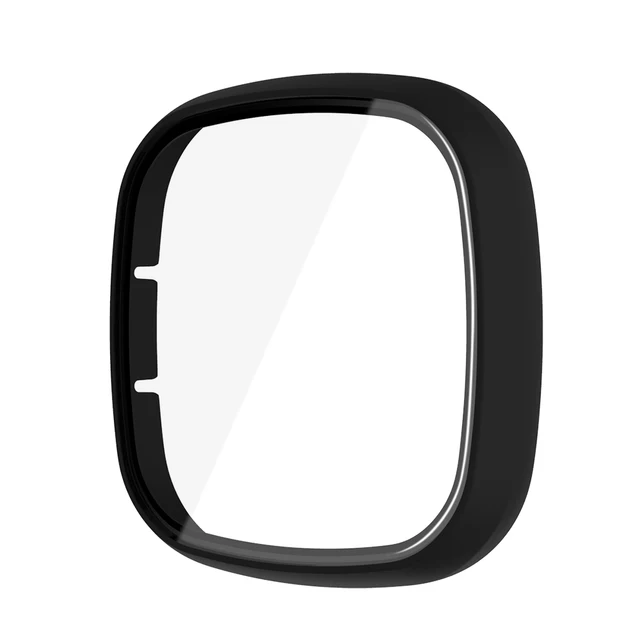 Matte Protective Case for Fitbit versa 3/Sense Cover Screen Protector Full Protective Shell for Versa 3/Sense Accessorie Black