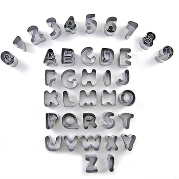 

37Pcs Alphabet and Number Cookie Cutters Set Stainless Steel Small Mold Tools Mini Fondant Biscuit Cake Fruit Vegetables Mould