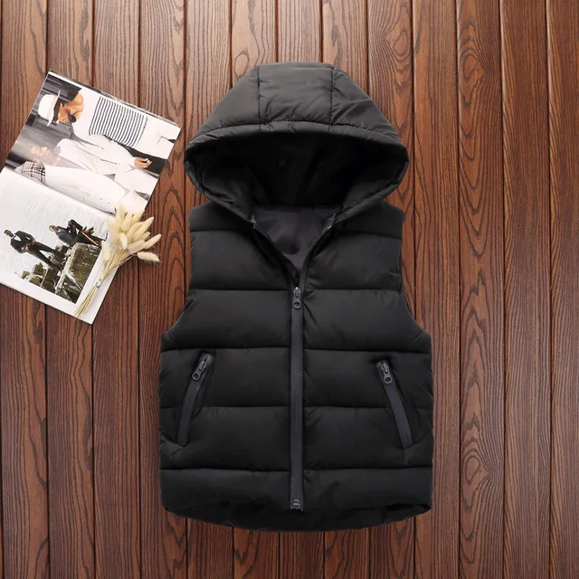 

Kids Vest Girl Boy Winter Warm Thicken Vests Baby Duck Down Coat Waistcoat Zipper Hooded Jackets For Girls Boys Children Coats