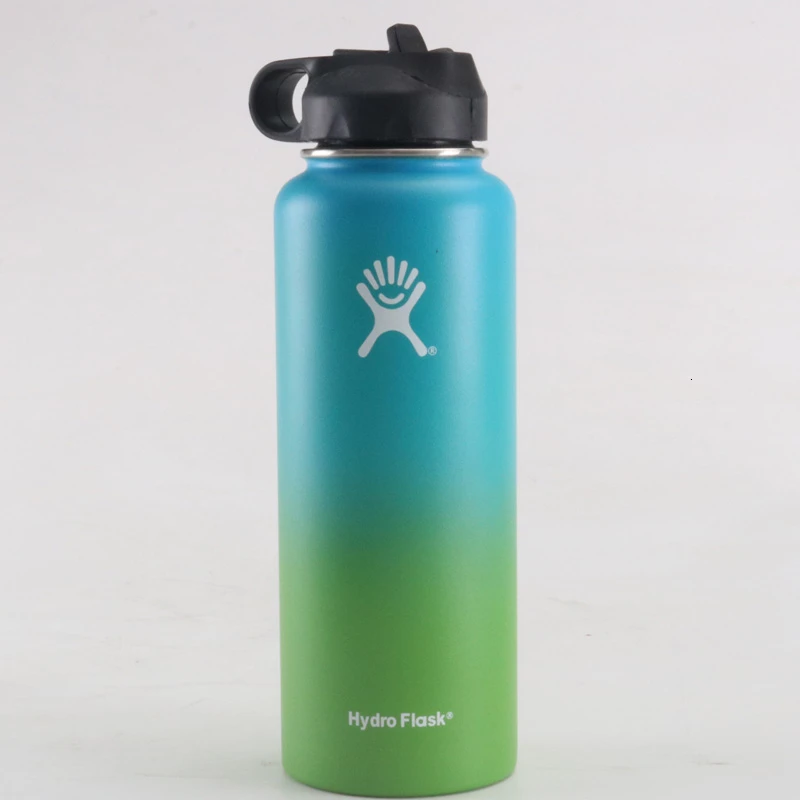 Gradient 4 Hyrdoflask 18 унций 32 унций 40 унций дропшиппинг стакан с вакуумной изоляцией фляжка из нержавеющей стали бутылка для воды с широким горлом Спортивная бутылка - Цвет: Gradient 4