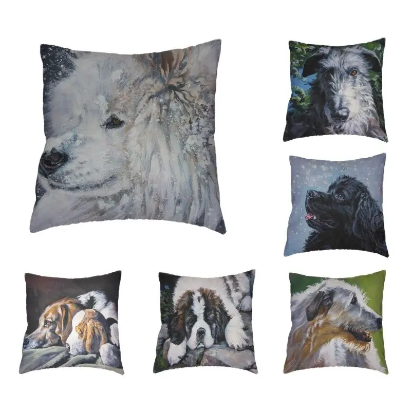Universal Terrier Cushion Cover Pets Dog Playing Para Almofada Camping Rabbit Wave Point Bow Home Office Bed Couch Decoration | Дом и сад