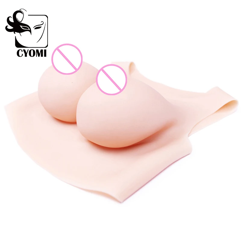 CYOMI C/D/F CUP Round Neck Crossdresser Silicone Breasts Shemale Fake Boobs Breast Forms for Crossdressing Tits Silicone 2G