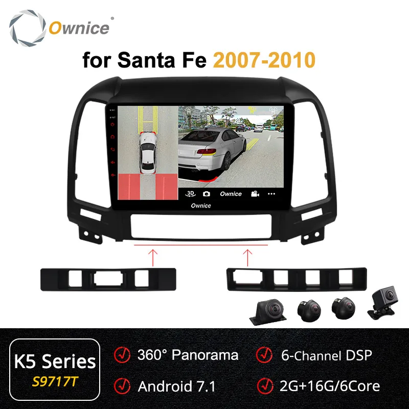 Ownice K1 K2 Octa Core Android 8,1 2 Дин радио для hyundai Santa Fe 3 IX25 Creat IX45 Автоматическая навигация gps плеер - Цвет: S9717 K5