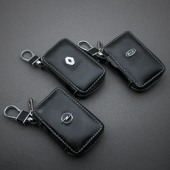 

1pcs Leather Keychain car Key Bag Wallets Housekeeper Key Case for MINI Alfa Romeo Honda Peugeot Dodge Fiat Audi Jeep LADA