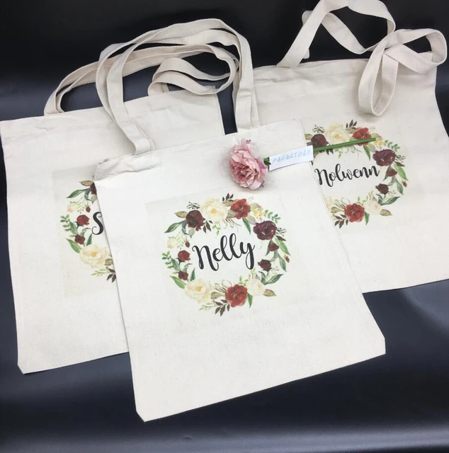  Personalized Wedding Floral Tote Bags Gift for