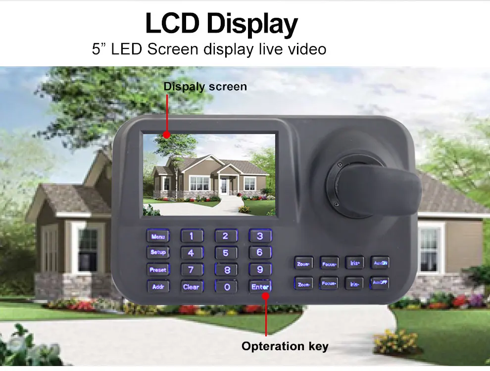 Безопасность 3 оси 3D PTZ камера с джойстиком клавиатура H.265 CCTV IP сетевой контроллер " цветной ЖК-Дисплей HDMI USB ff2.4