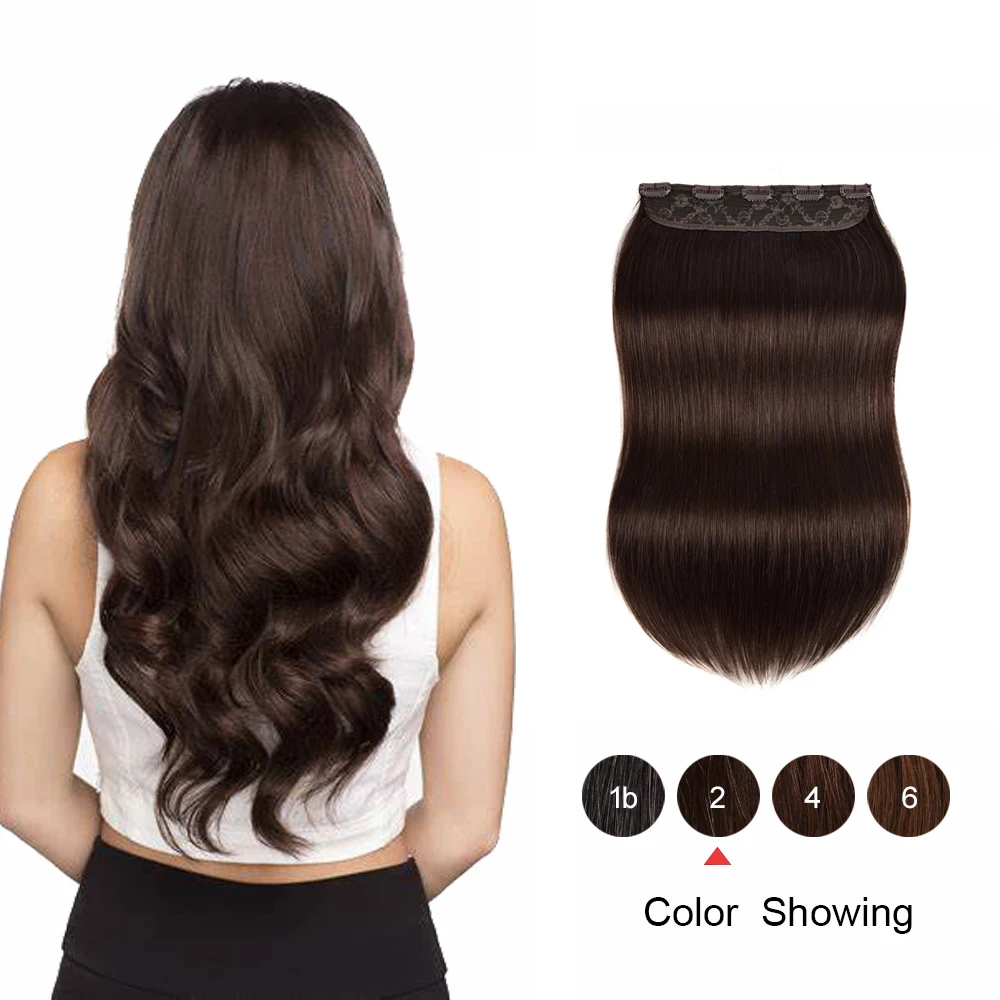 

Gazfairy 14" 16'' 18'' 20'' 22" 120g Clip In One Piece Human Hair Extension 5 Clips Silky Straight Remy Hair One Piece Clip Ins