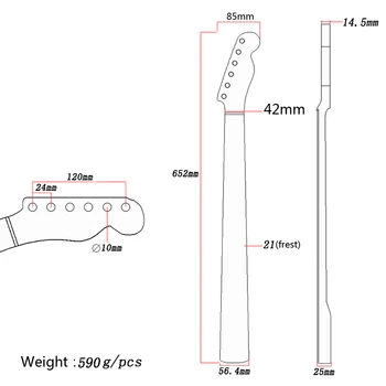 

Electric Guitar Neck Wooden 21 Fret Musical Instrument Replacement Durable Accessories HB88