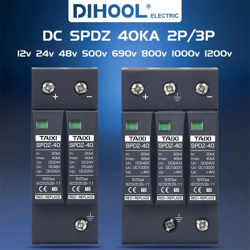 Dc Spd Interruttore Di Protezione Da Sovratensione Inverter Fotovoltaico Batteria Protezione Contro I Fulmini Dc12V Dc24V Dc48V Dc500V Dc690V Dc1000V 