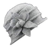 Модная винтажная женская шляпа-ведро, одноцветная шерстяная шапка с цветочным украшением на осень и зиму, элегантные женские шапки для девочек, подарки FEA889