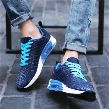 

Blue Sneakers Men Casual Shoes 2020 Fashion Cushioning Mesh Sport Sneaker Women Walking Shoe Male Designer Sneakers Black Gray