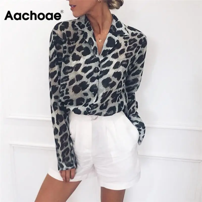 Vintage Blouse Long Sleeve Sexy Leopard Print Blouse Turn Down Collar Lady Office Shirt Tunic Casual Loose Tops Plus Size Blusas Vintage Blouse Long Sleeve Sexy Leopard Print Blouse Turn Down Collar Lady Office Shirt Tunic Casual Loose Tops Plus Size Blusas