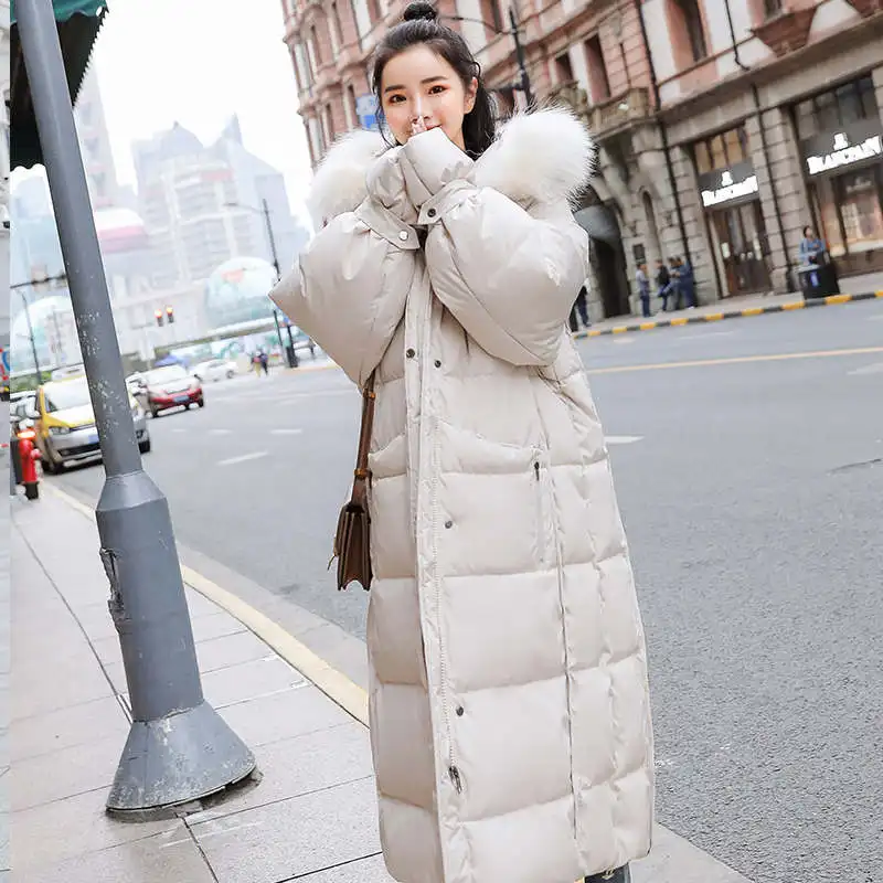 #*Cheap Plus Size Women Jacket Cotton Winter Coats Super Long Loose Winter Jacket Women Parkas Hooded Fur Collar Thicken Snow Coat HK217