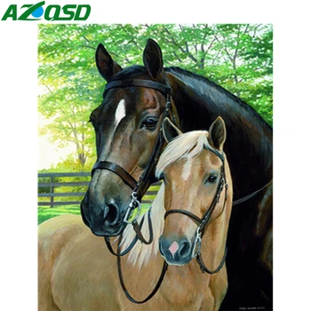 

AZQSD Pictures By Numbers Horse Frameless Paint By Numbers For Adults Animal HandPainted Kits Drawing Canvas Home Decor