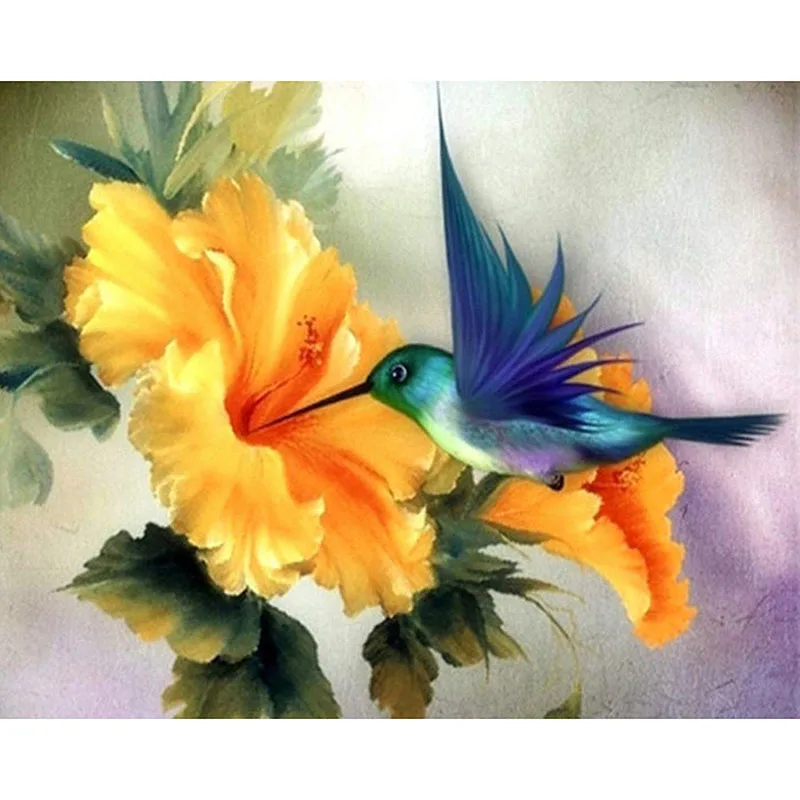 

Bird Picking honey Bluebird Animal DIY Digital Painting By Numbers Modern Wall Art Oil Painting Holiday Gift Home DecorBig Size