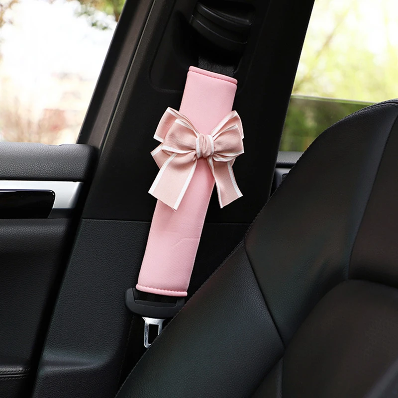 1pc Cute Bowknot Universal Car Safety Seat Belt Cover Soft Plush Shoulder  Pad Car Styling Seatbelts Protective Car Accessories - Seat Belt Accessories  - AliExpress