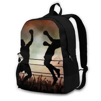 

School Backpack for TeenagesBackpack Leisure Rucksacks TravelBoxer Knocking Out Opponent With Uppercut Punch daypa