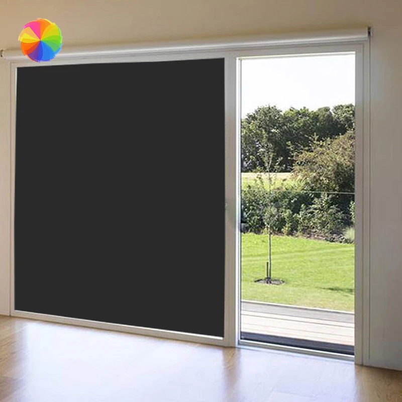 

1PC Blackout Film Light Blocking Privacy Black Window Sticker Darkening Non-adhesive Window Tint for Sleeping and Baby NurseryCY