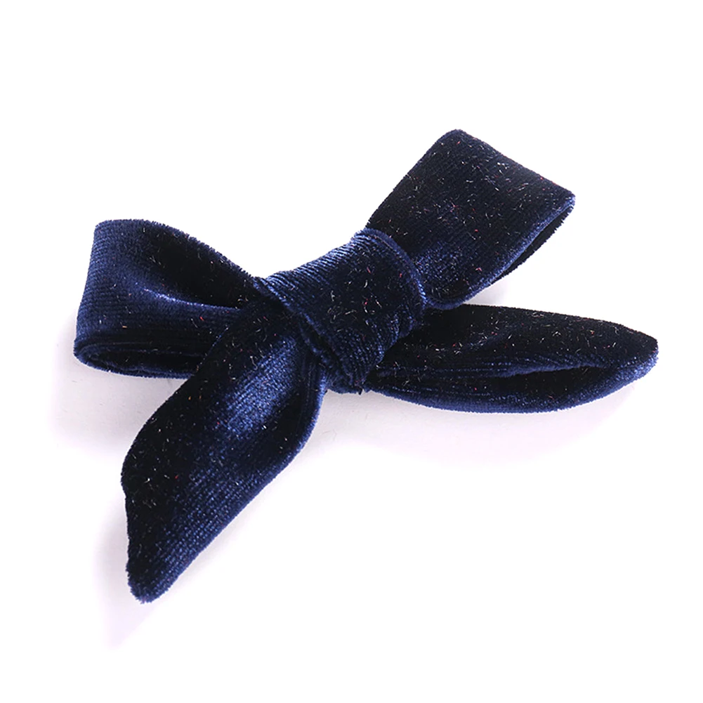 Elegant Bow Velvet Hair Clip Women Clips Barrettes Solid Cross Knot Hairgrips Headwear Hairpins Hair Accessories Kids Clips - Color: C12