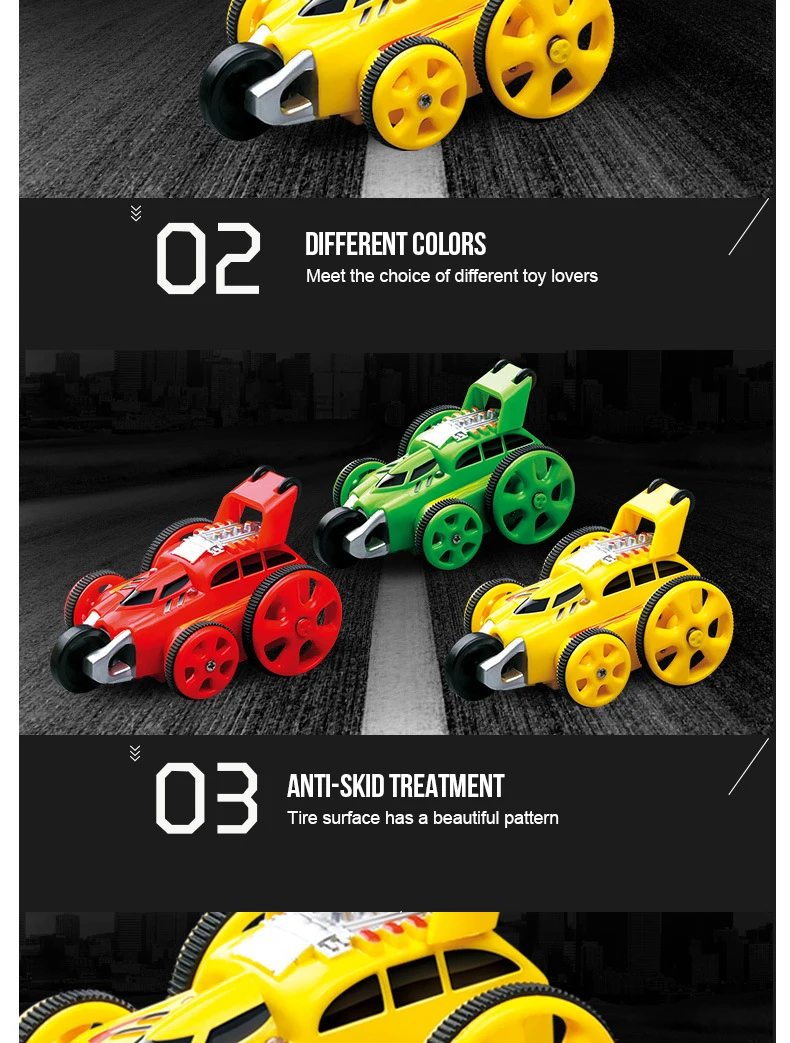 RC автомобиль 4WD с светодиодный светильник 360 градусов вращение 2,4G мини RC трюки автомобиль уникальный дизайн 5 колесный гоночный на радиоуправлении светодиодный автомобиль игрушки