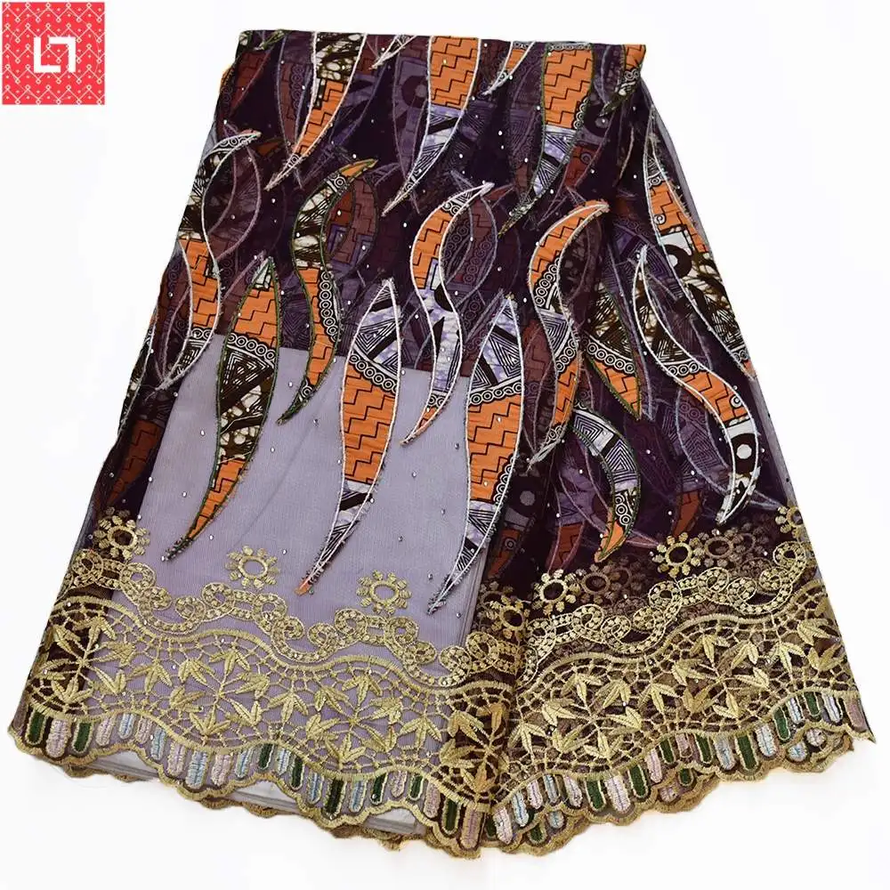 Legend новая новейшая многоцветная тяжелая африканская Вощеная кружевная ткань высокого качества с вышивкой нигерийское кордовое кружево для свадебного платья - Цвет: As Pictures 8