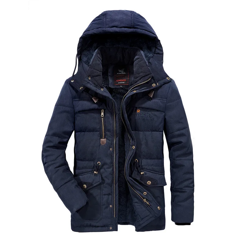 Kopen FLUWELEN Winter Parka Met Kap 2019 Toevallige Jas heren Windjack Warme Gewatteerde Overjas Plus Aziatische Grootte L 5XL 6XL 7XL 8XL Jassen