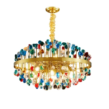 

new colorful chandelier modern living room lighting AC110V 220V lustre glass dining lamp bar lights