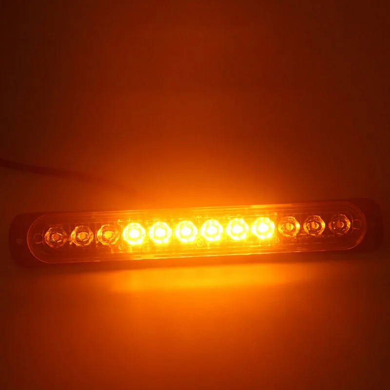4x12LED Янтарный Белый стробоскоп свет грузовик опасности вспышка маяка предупреждающий аварийный свет 12-24 В