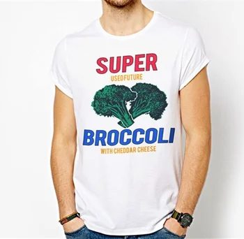 

kuakuayu HJN Super Broccoli Letter Print T-Shirt Graphic Tees Summer Fashion Unisex Tshirt