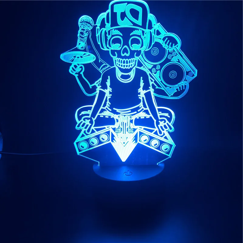 Скелет DJ музыка Remix 3D лампа Красивая Bluetooth Колонка база уникальный подарок для