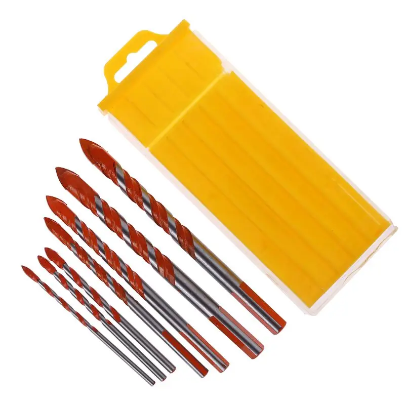 5Pcs/7Pcs Triangle Handle Alloy Multifunctional Drill Bits 3-12mm Blade Diameter for Electric Drill Accessories