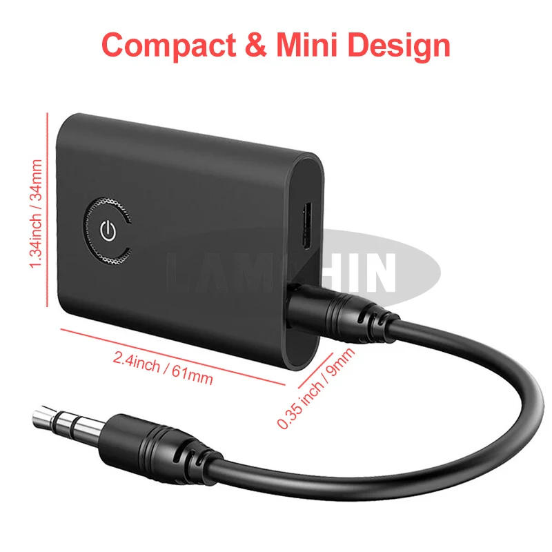 2 в 1 беспроводной Bluetooth 5,0 адаптер HIFI Bluetooth приемник Bluetooth передатчик для динамика с аудио 3,5 мм Jack кабель