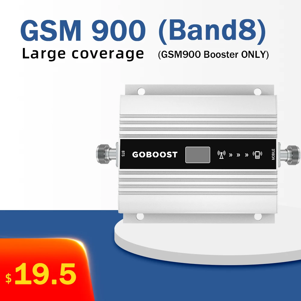 GSM 900MHz Signal Booster Band 8 Repeater Amplifier 2G 3G Cellular Amplifier Mobile Phone Signal Booster 68dB Gain LCD Display best antenna for bobcat Communications Antennas