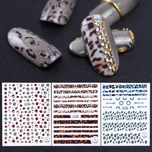 1 шт, леопардовая наклейка для ногтей, 3d наклейка, наклейки, дикий сексуальный дизайн, Очаровательное украшение для ногтей, переводная фольга, кончик SACA401-409