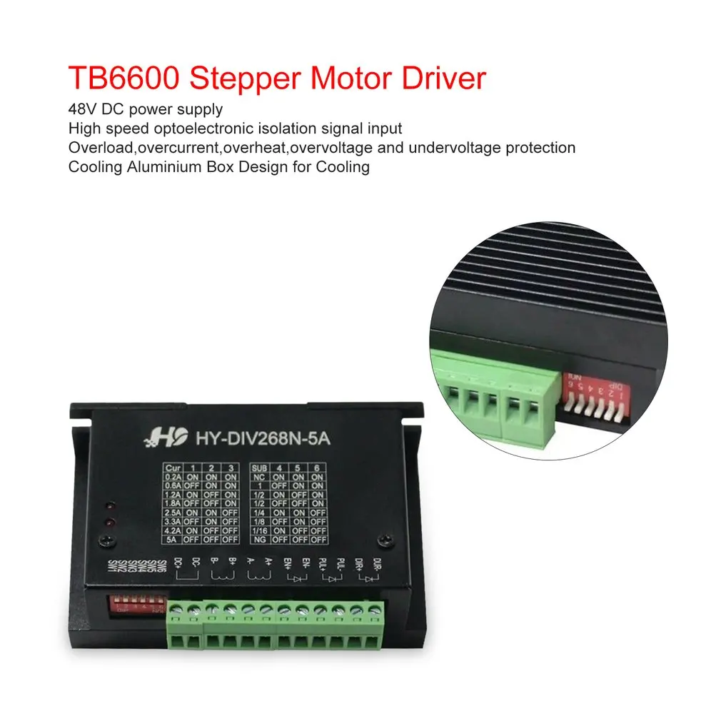 TB6600 5A ЧПУ контроллер шагового двигателя NEMA 17 23 TB6600 одноосный двухфазный гибридный шаговый двигатель для ЧПУ