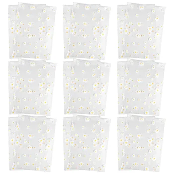 

100Pcs Daisy Pattern Zipper Bag Transparent Storage Pouch Plastic Clothing Bag