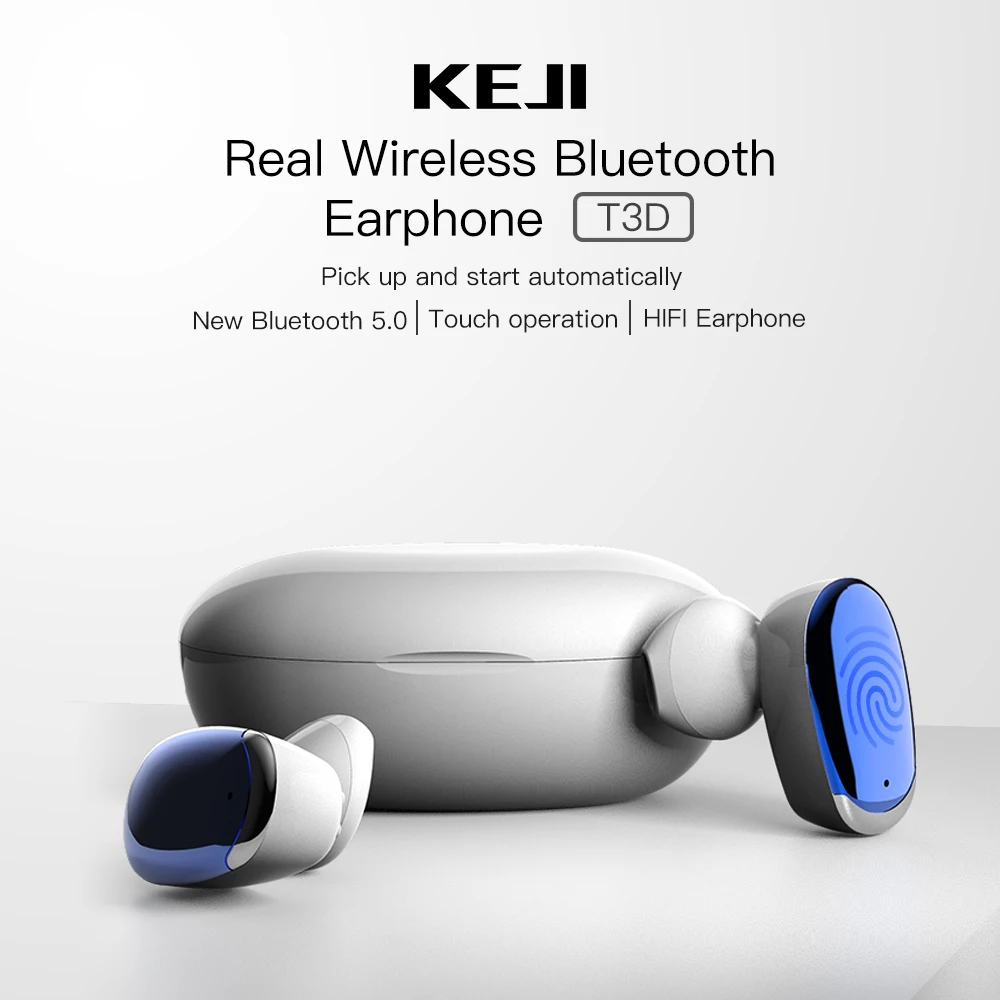 KEJI Bluetooth 5,0 беспроводные наушники Беспроводные наушники с сенсорным управлением 3D стерео с шумоподавлением Игровые мини спортивные наушники с микрофоном наушники беспроводные