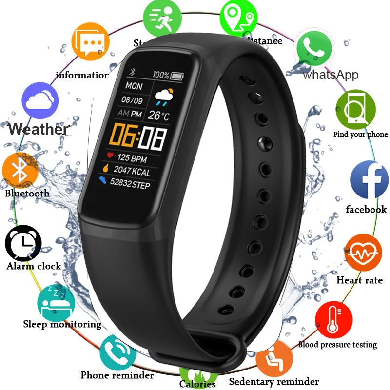 Smart Bracelet Heart Rate/Blood Pressure Monitor Fitness Bracelet Waterproof Sleep Tracker Smart Band Watch For Men Women Kids|Smart Wristbands| - AliExpress