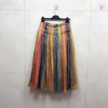 

Skirts Womens Midi Pleated Skirt Pink Tulle Skirt Women 2020 Spring Summer Korean Elastic High Waist Mesh Tutu Skirt