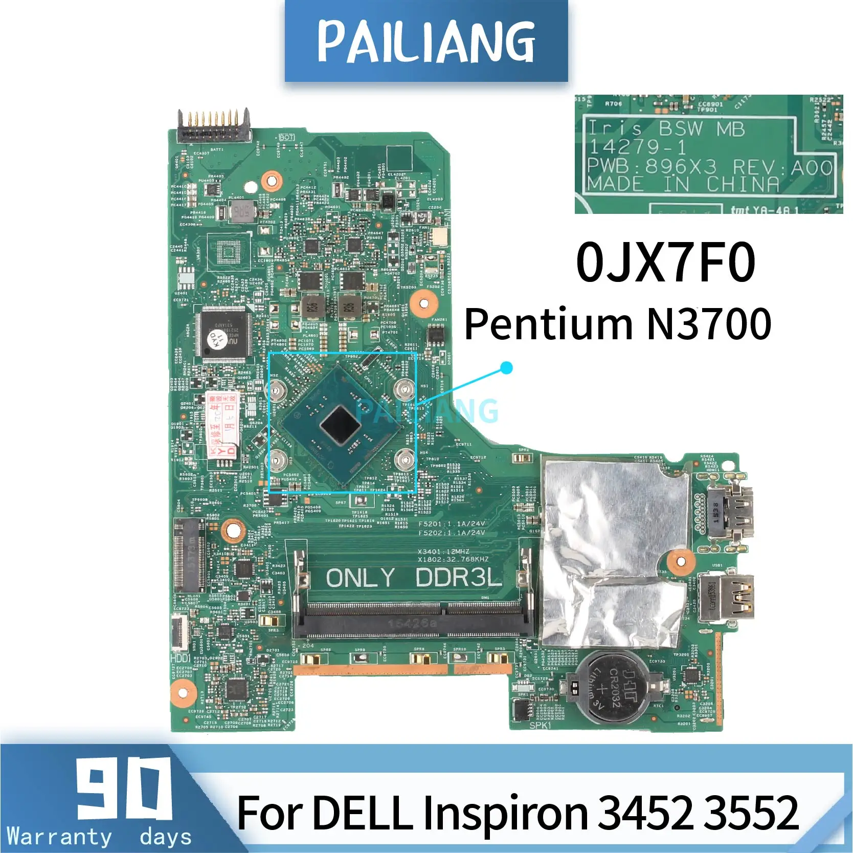 PAILIANG материнская плата для ноутбука DELL Inspiron 3452 3552 CN 0V0D1T 14279 1 Материнская Core SR2KL