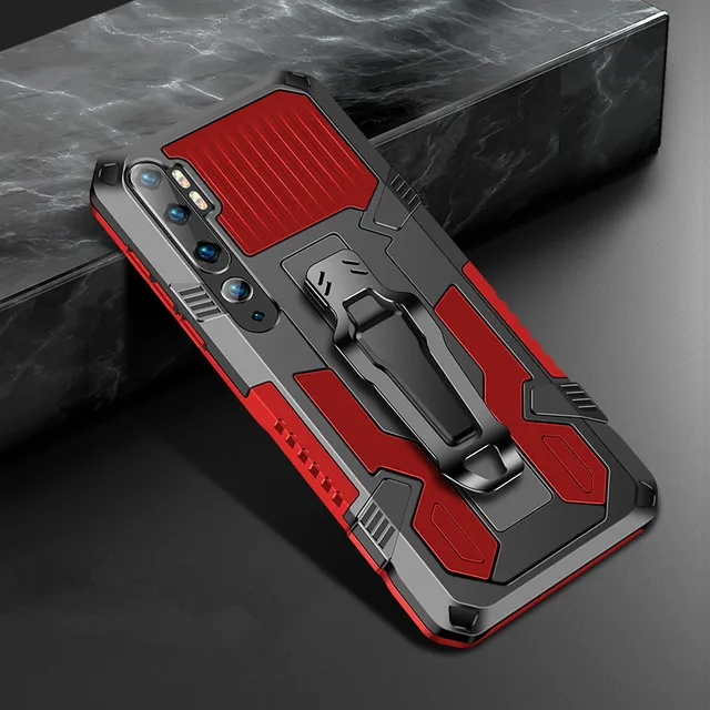 Luxury Shockproof Armor Phone Case For Xiaomi Redmi Note 10X 9 9A 9C 9S Pro Max Rugged Metal Aluminum Magnetic Anti-fall Cover Red