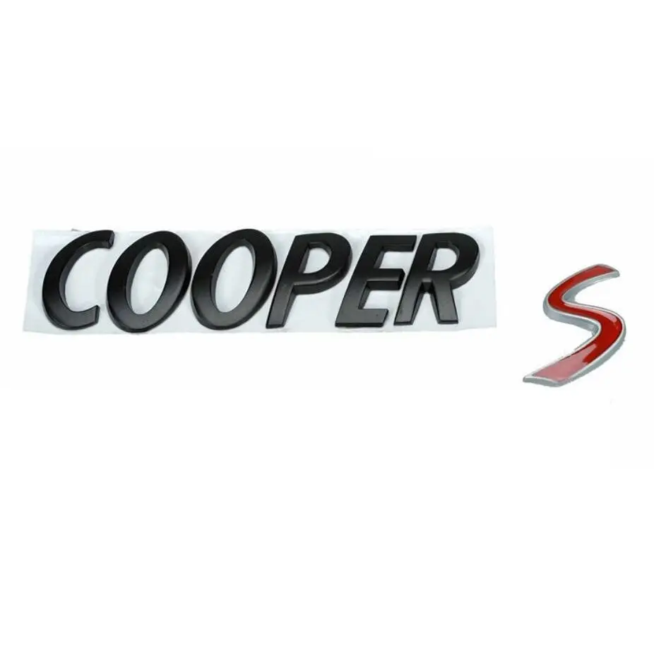

Matte Black ABS Plastic Car Trunk Rear Letters Badge Emblem Decal Sticker for BMW Mini Cooper S