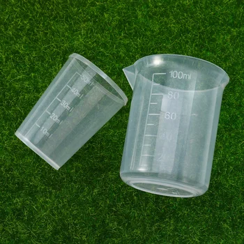 

10pcs 100 ml 50ml Measuring Cups Mask Measuring Cup Set Polypropylene Beake Beaker PP Graduated Glass Plastics Laboratory Ware W