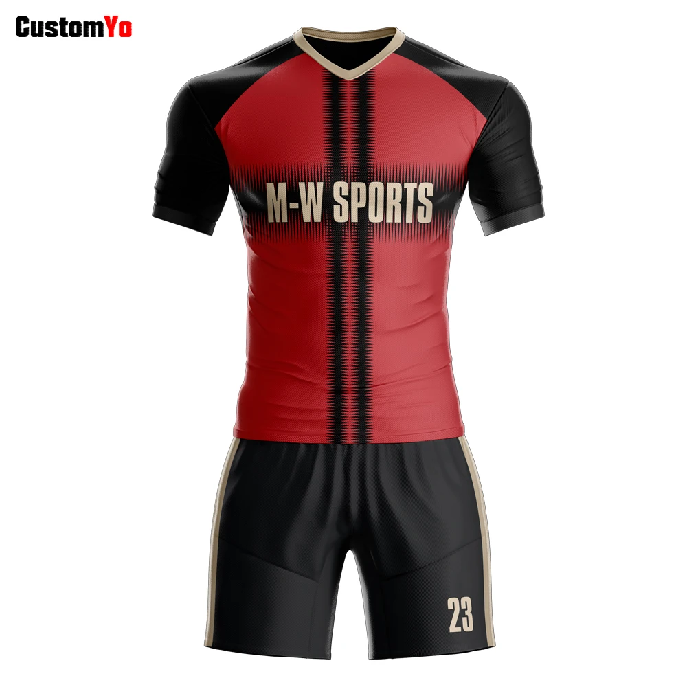 

Quick dry 100% polyester digital printing logo name men soccer jerseys