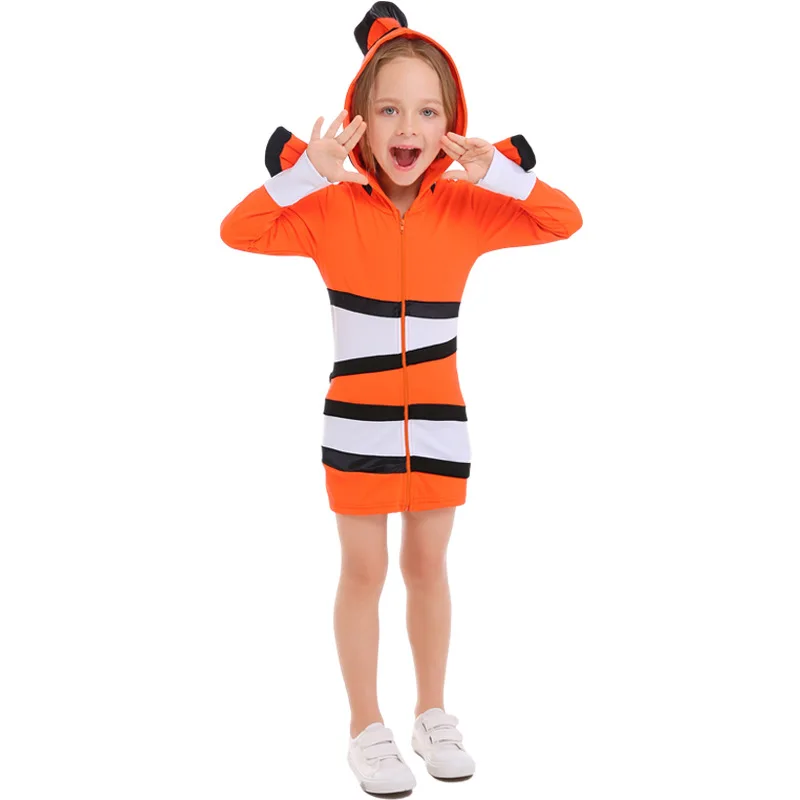 Ceny Clown Fish kostium rodzice i dzieci z motywem oceanicznym Party Cosplay tkaniny przedszkole Holiday Performance Costume