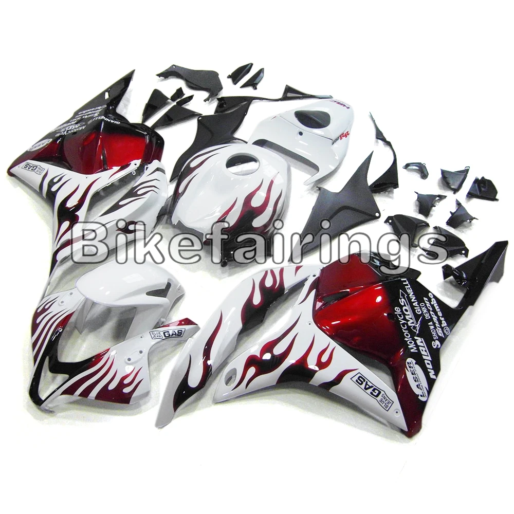 Полный обтекатели для Honda CBR600RR F5 2009 2010 2011 2012 09 12 ABS пластиковые детали для мотоцикла кузов-белый с красным пламенем