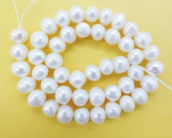 

FREE SHIPPING !!! Bulk 10Strands 9-10mm White Freshwater pearl Round Pearl Jewelry Making 15"