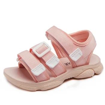 

Girls Sandals 2020 New Korean Summer Boys Shoes Kids Children Girl Simple Hook Loop Rubber Sandals Baby Shoe Middle Big Child