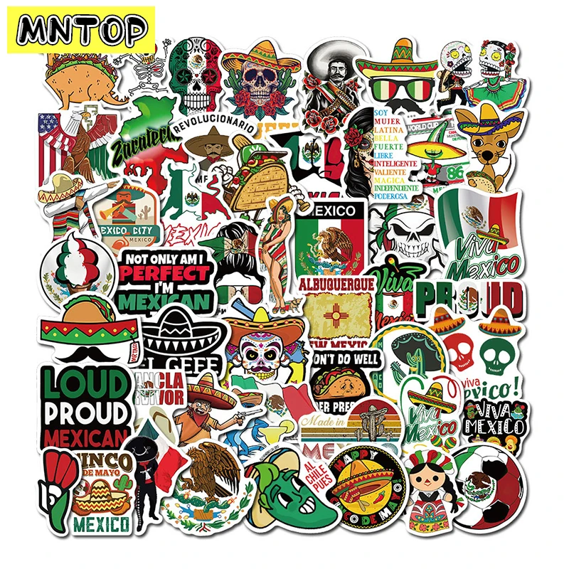 10/30/50Pcs/set Cartoon Mexican Style Danger Loud Proud Graffiti Mixed Stickers For Diy Skateboard Luggage Laptop Kids Toy Case