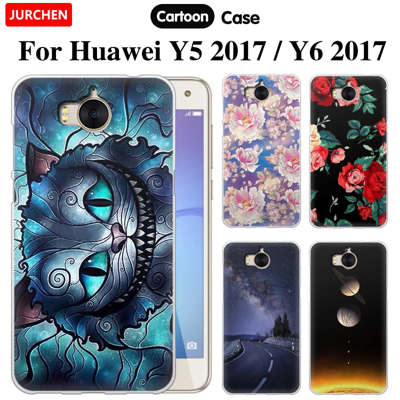 Чехол JURCHEN для Huawei Y5 2017 силиконовый чехол с мультипликационным принтом Y6 из тпу Nova
